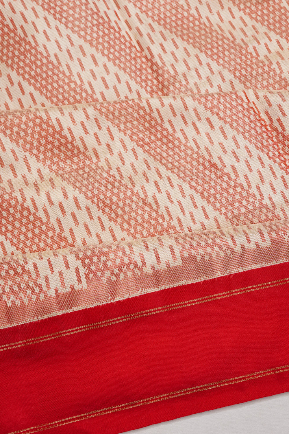 Pochampally Silk Ikat Cream Saree