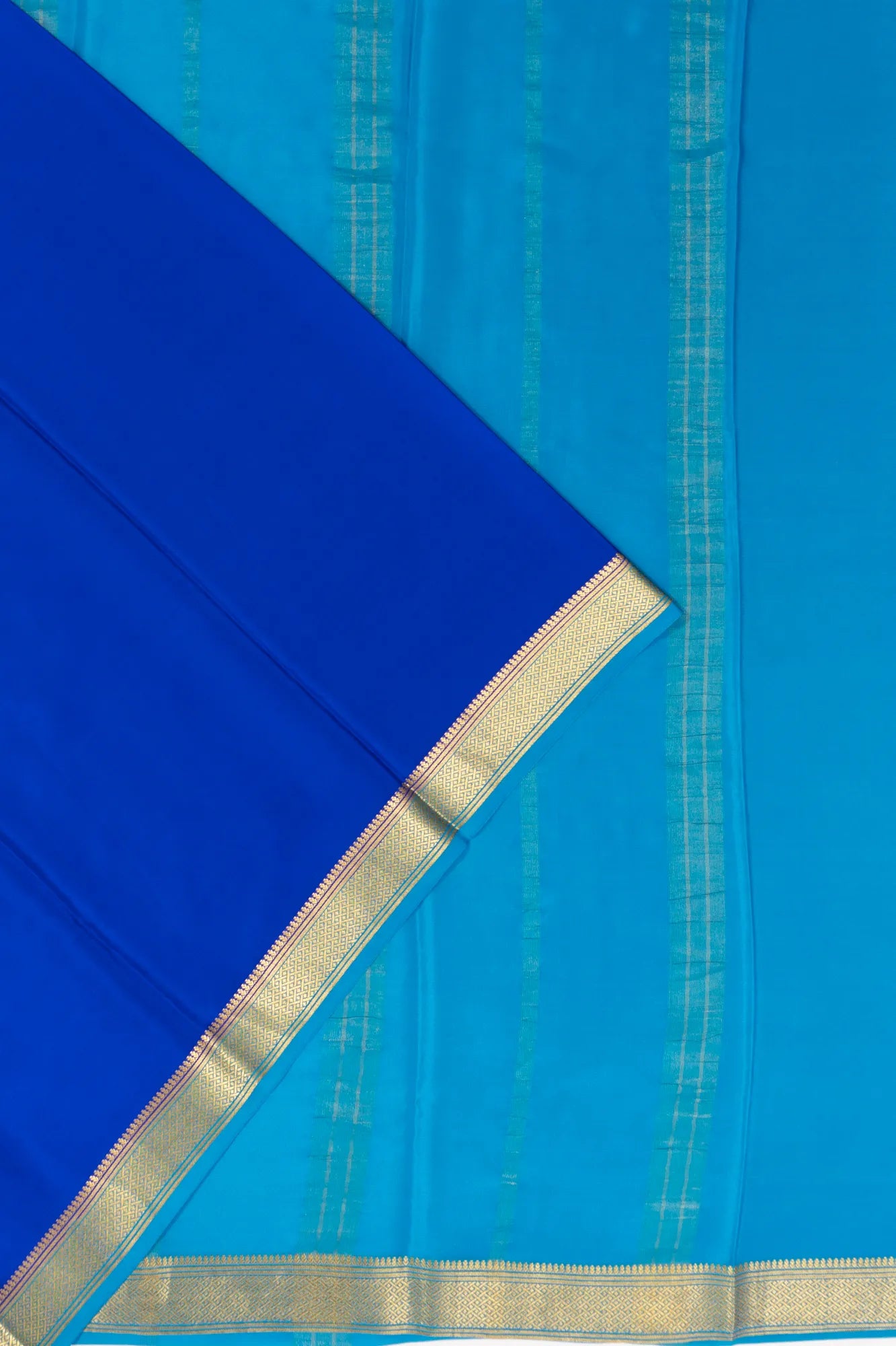 Binny Silk Plain Royal Blue Saree