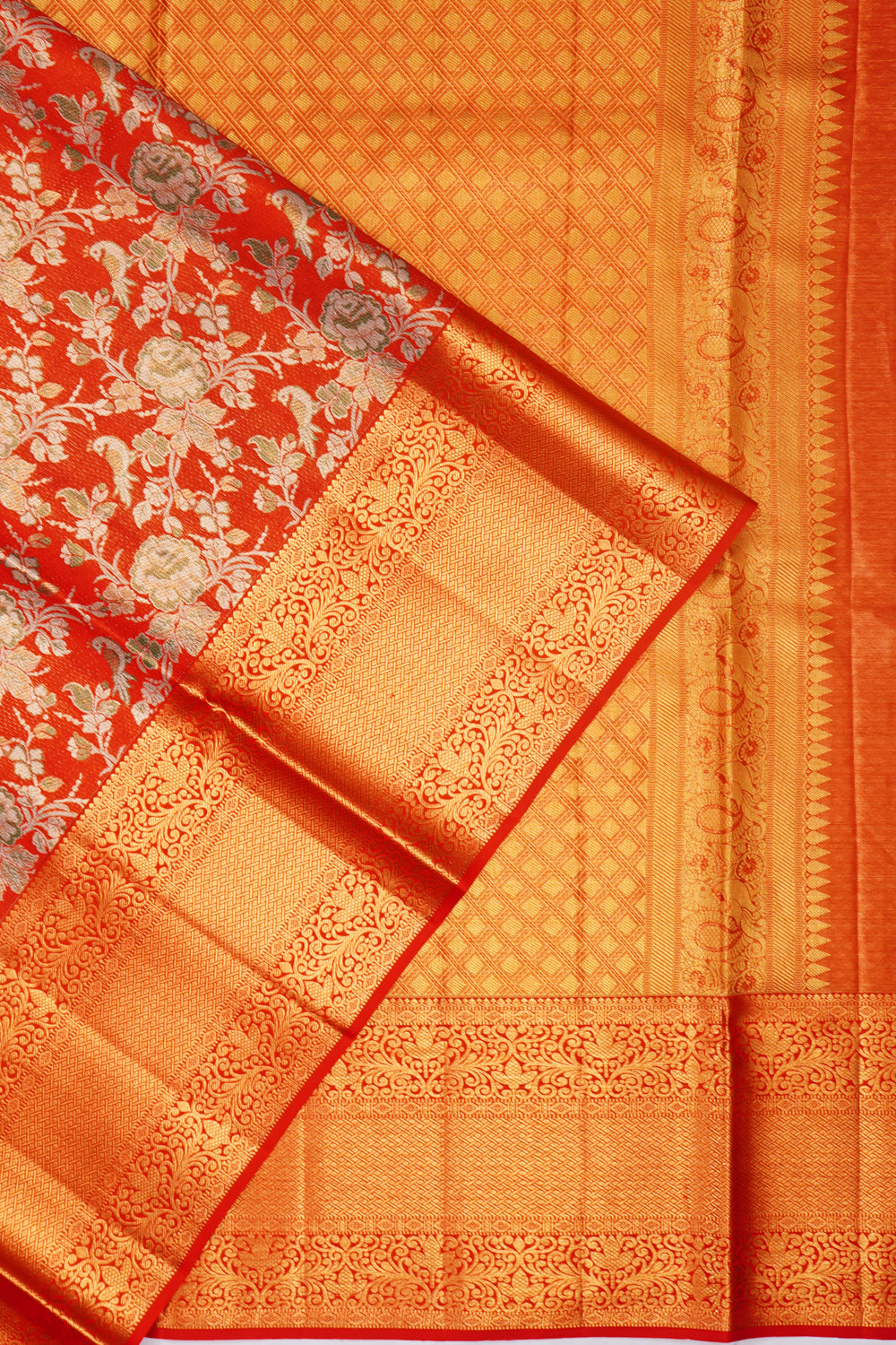 Kanchipuram Silk Jaal Red Saree