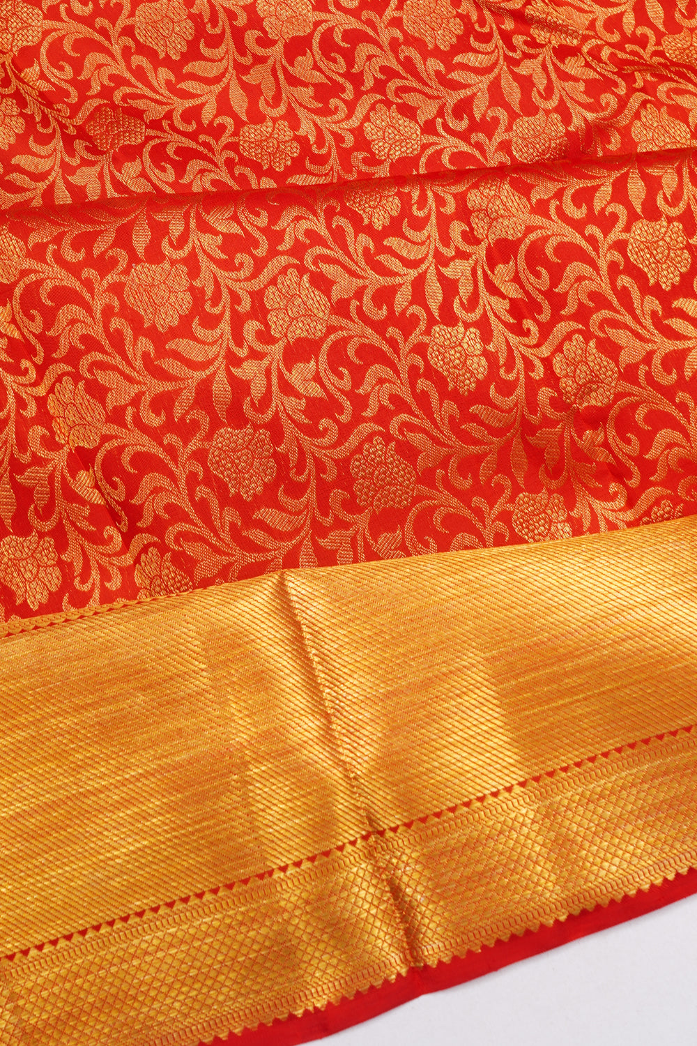 Kanchipuram Silk Brocade Red Saree