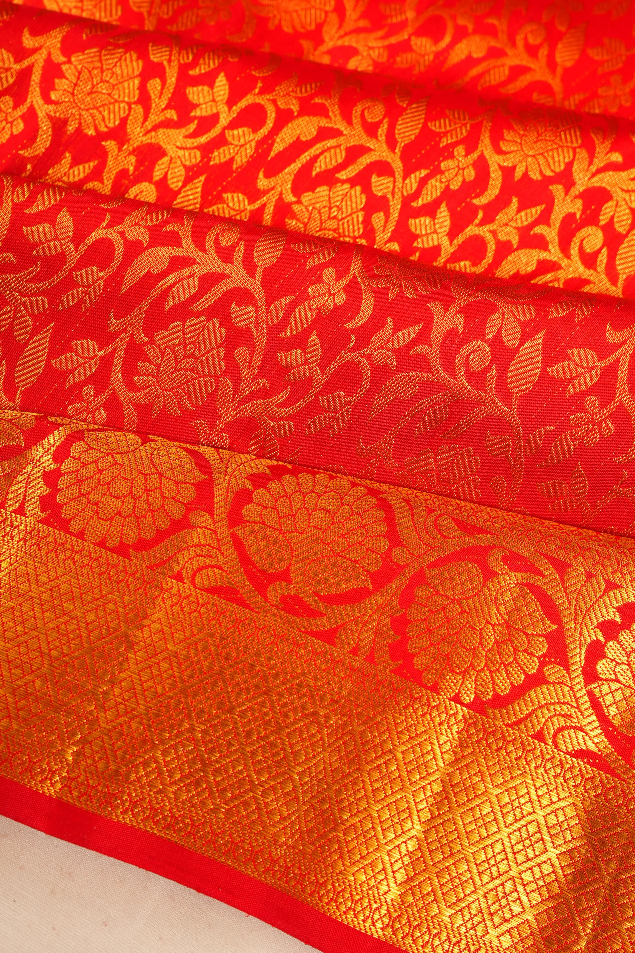 Kanchipuram Silk Brocade Red Saree