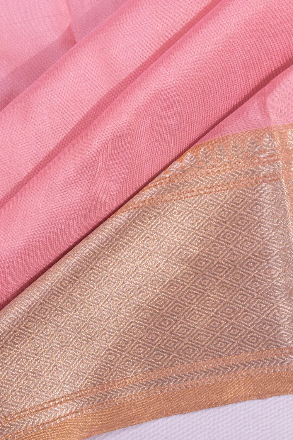 Chanderi Silk Pichwai Butta Pink Saree