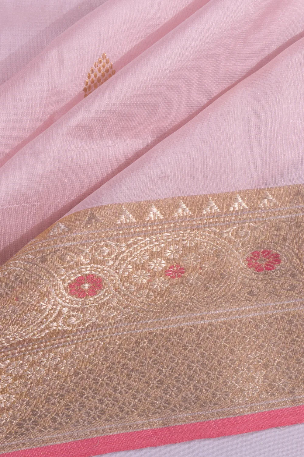 Chanderi Silk Butta Baby Pink Saree