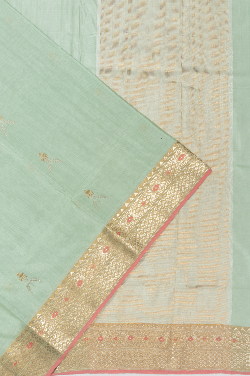 Chanderi Silk Butta Pastel Green Saree