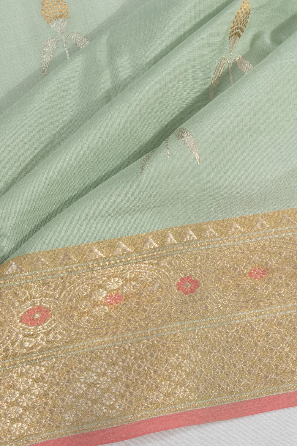 Chanderi Silk Butta Pastel Green Saree
