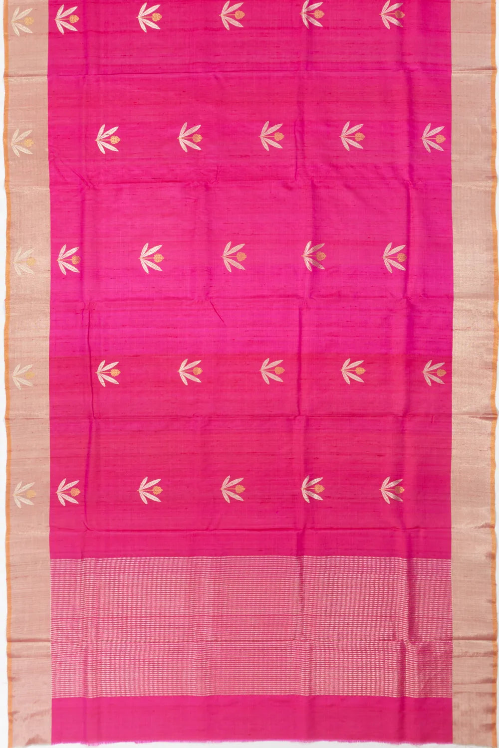 Chanderi Silk Butta Rani Pink Saree