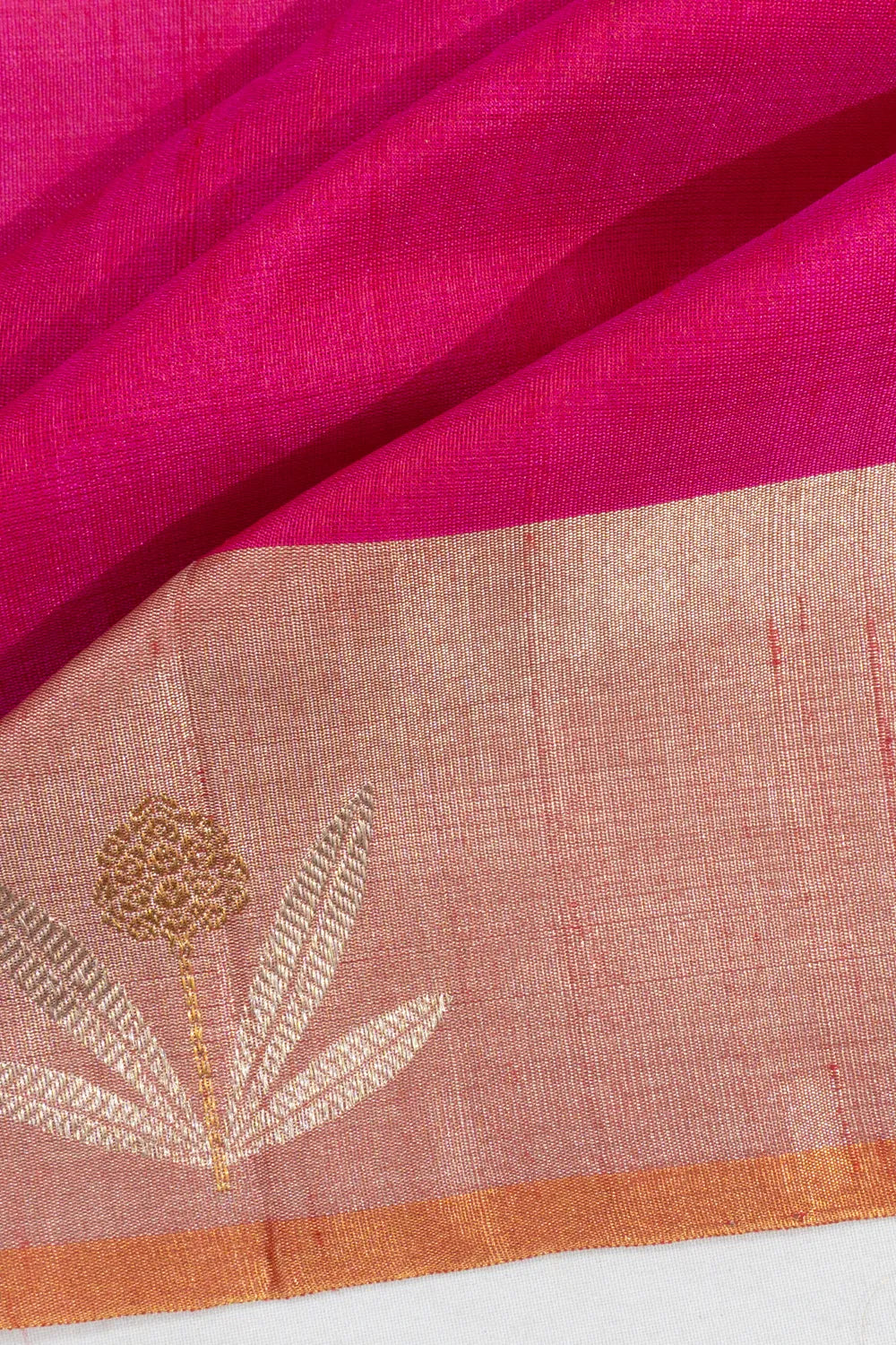 Chanderi Silk Butta Rani Pink Saree