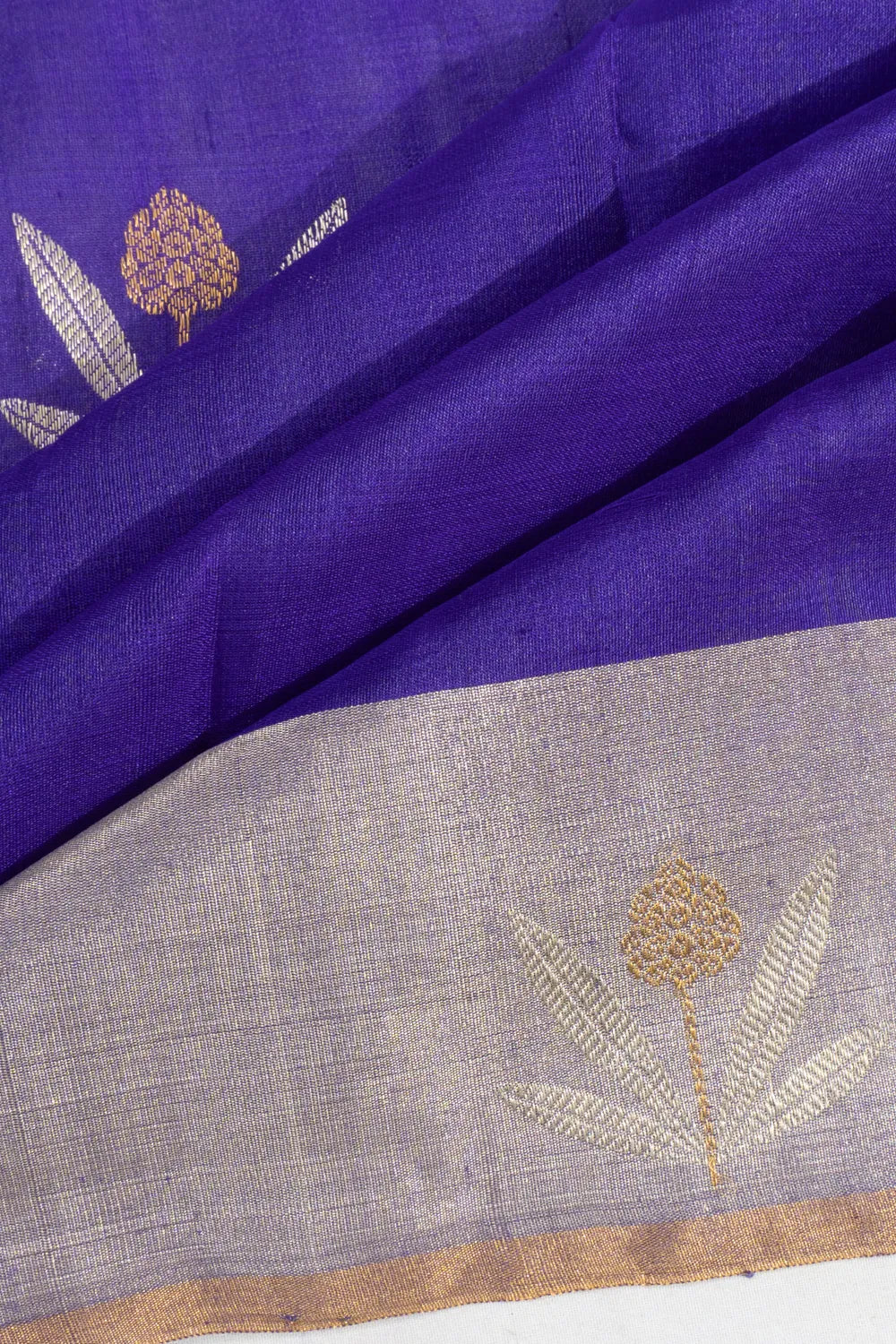 Chanderi Silk Butta Violet Saree