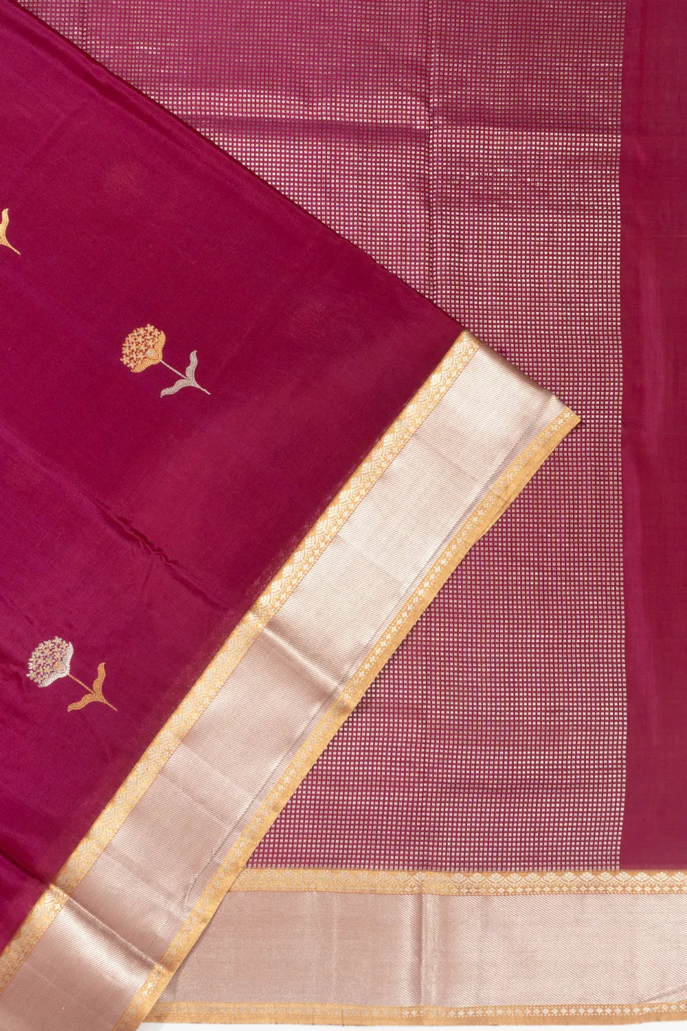 Chanderi Silk Butta Maroon Saree