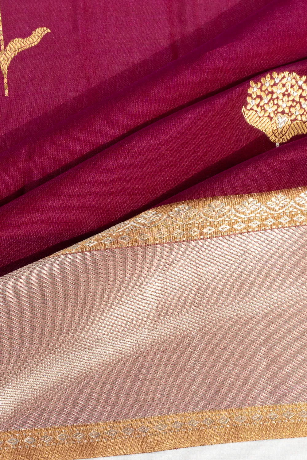 Chanderi Silk Butta Maroon Saree