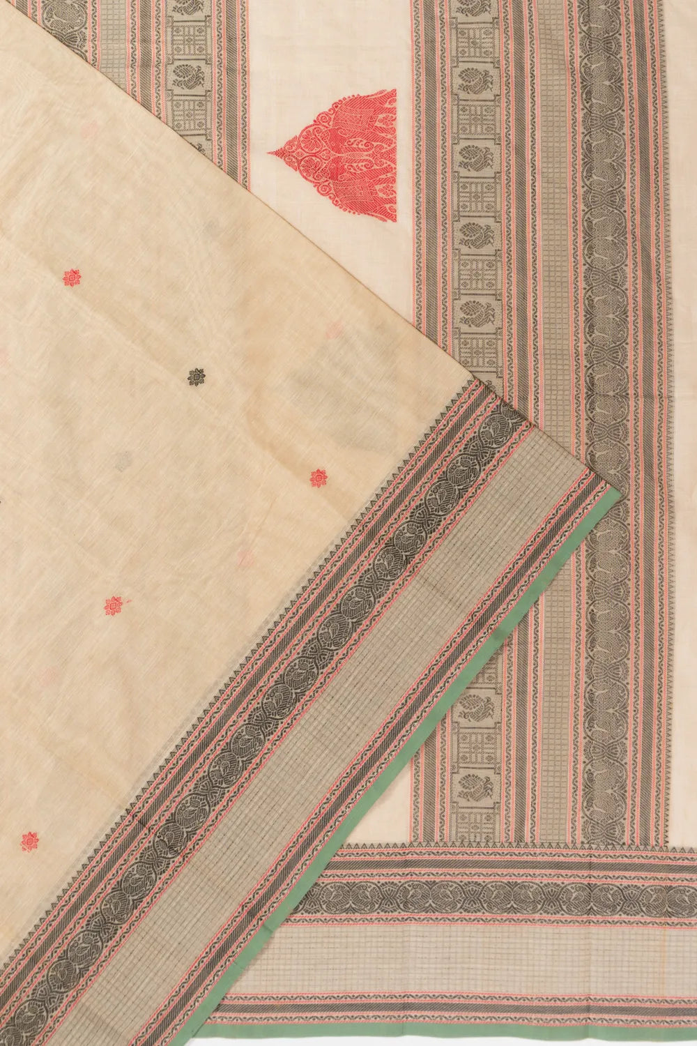 Chettinad Cotton Butta Off White Saree