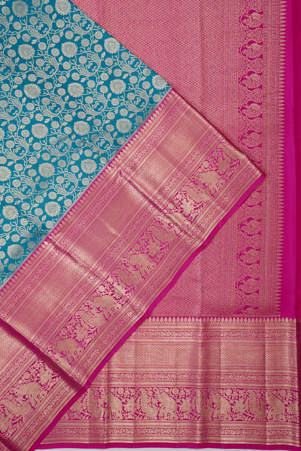 Taranga Kanchi Silk Brocade Sky Blue Saree