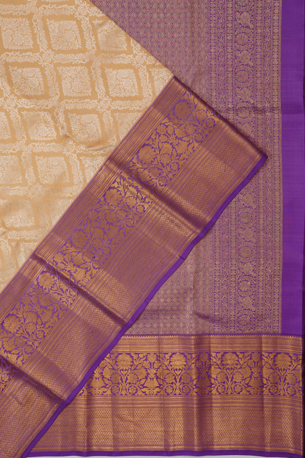 Taranga Kanchi Silk Tissue Brocade Gold Saree