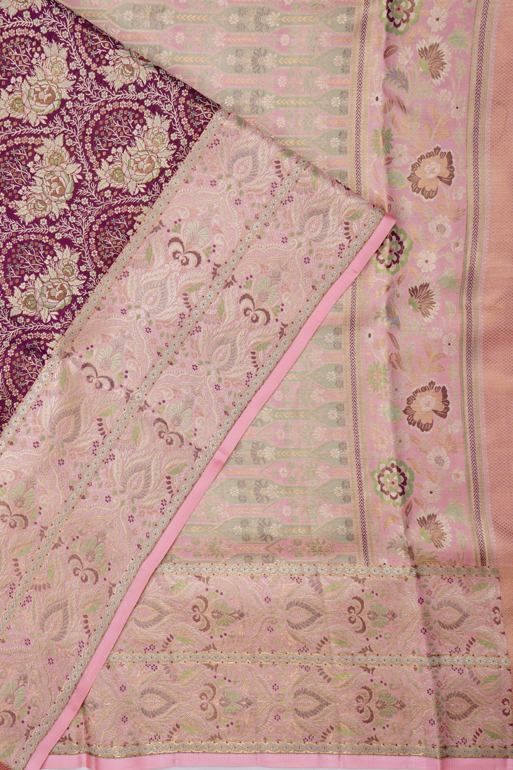 Kanchipuram Silk Brocade Purple Saree