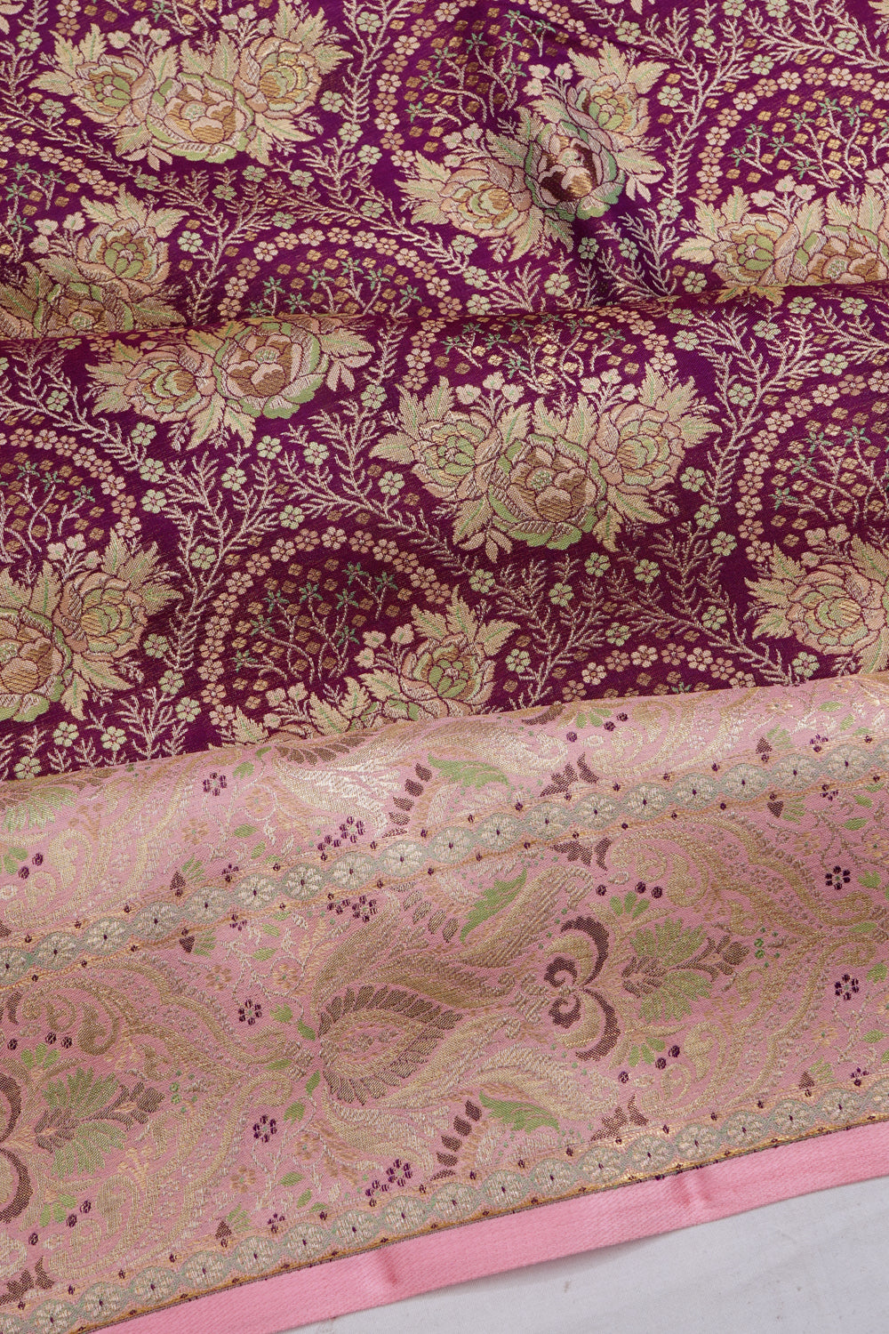 Kanchipuram Silk Brocade Purple Saree
