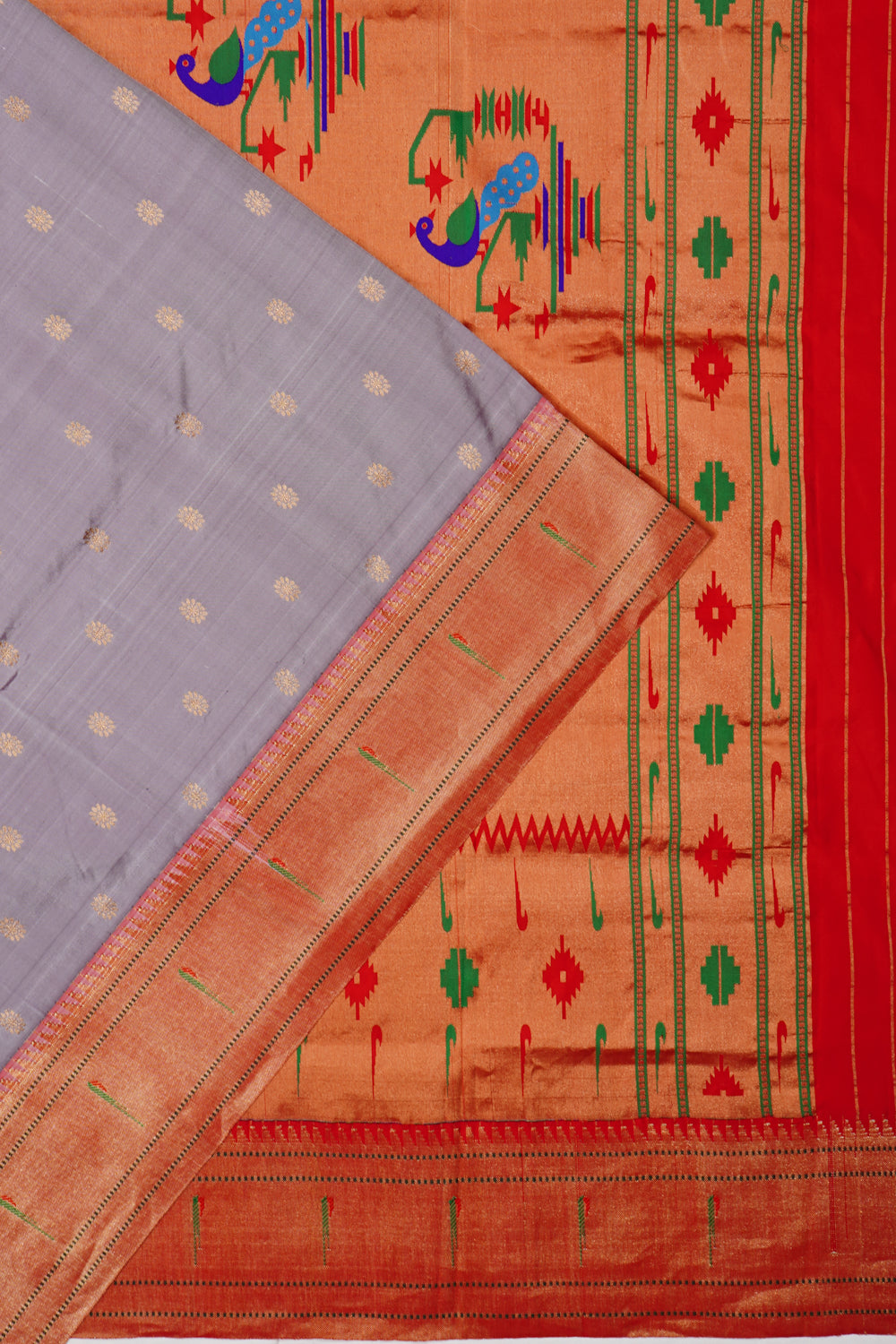 Muniya Silk Butta Grey Saree