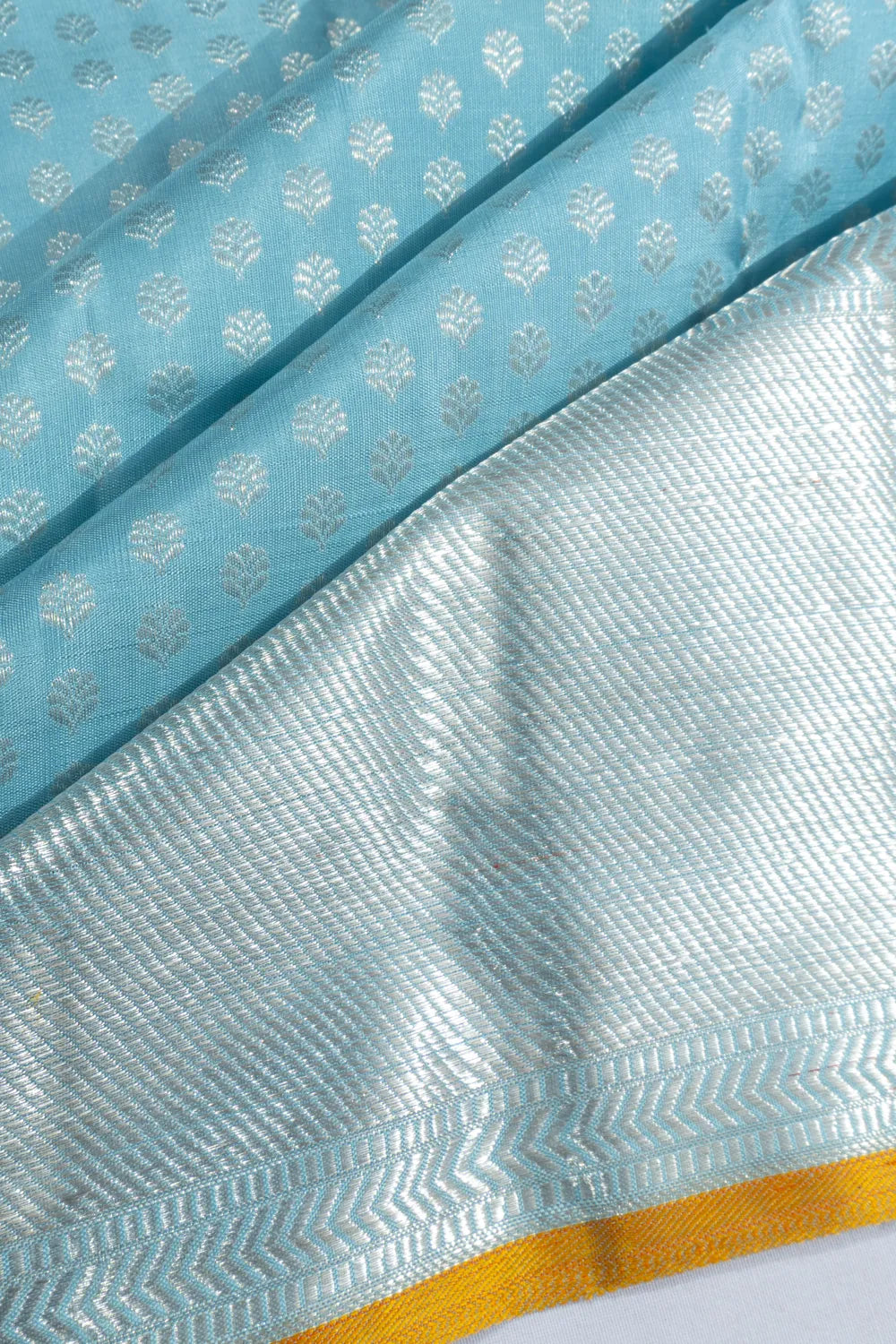 Kanchipuram Silk Butta Sky Blue Saree
