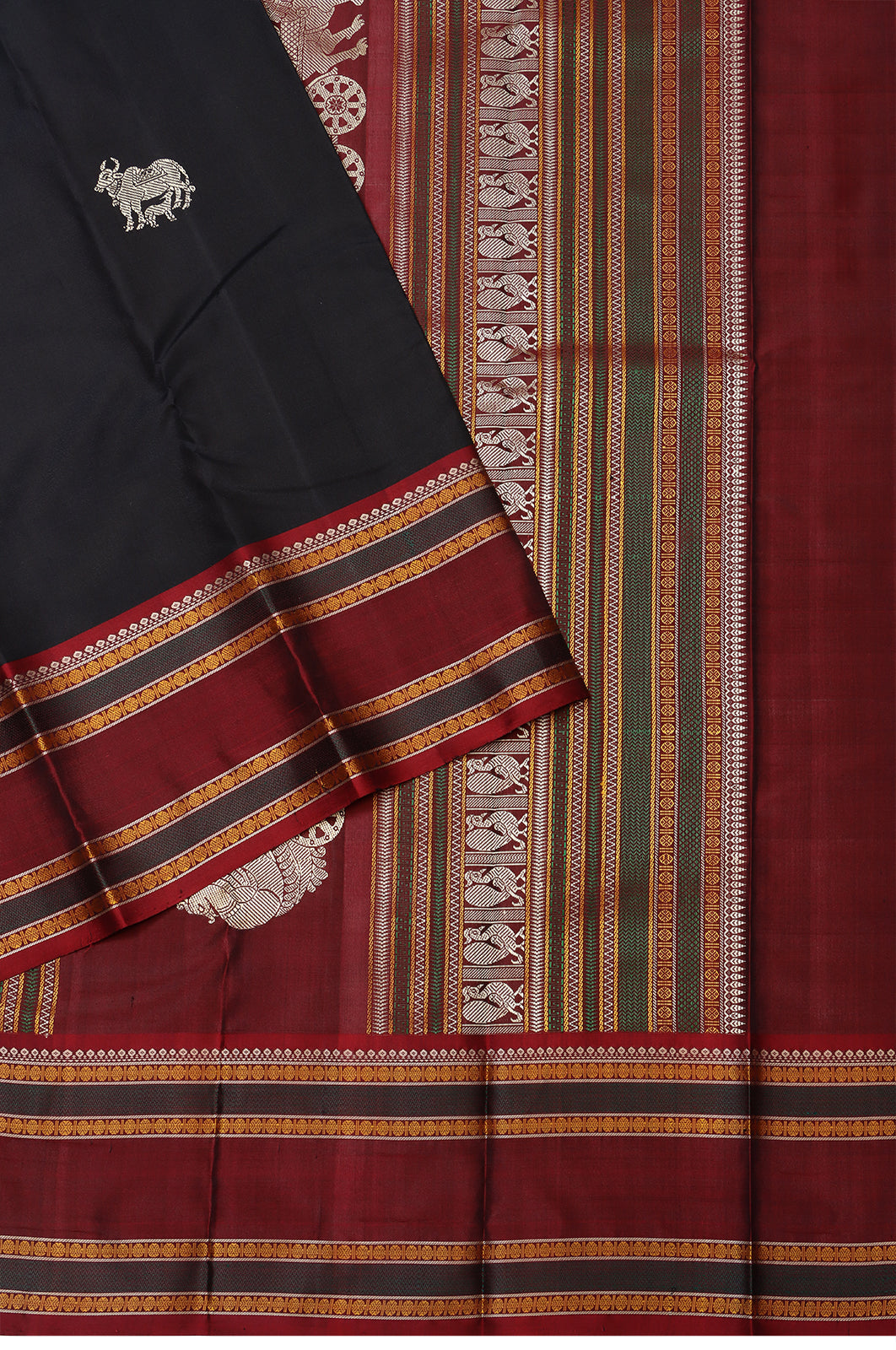 Kanchipuram Silk Butta Black Saree