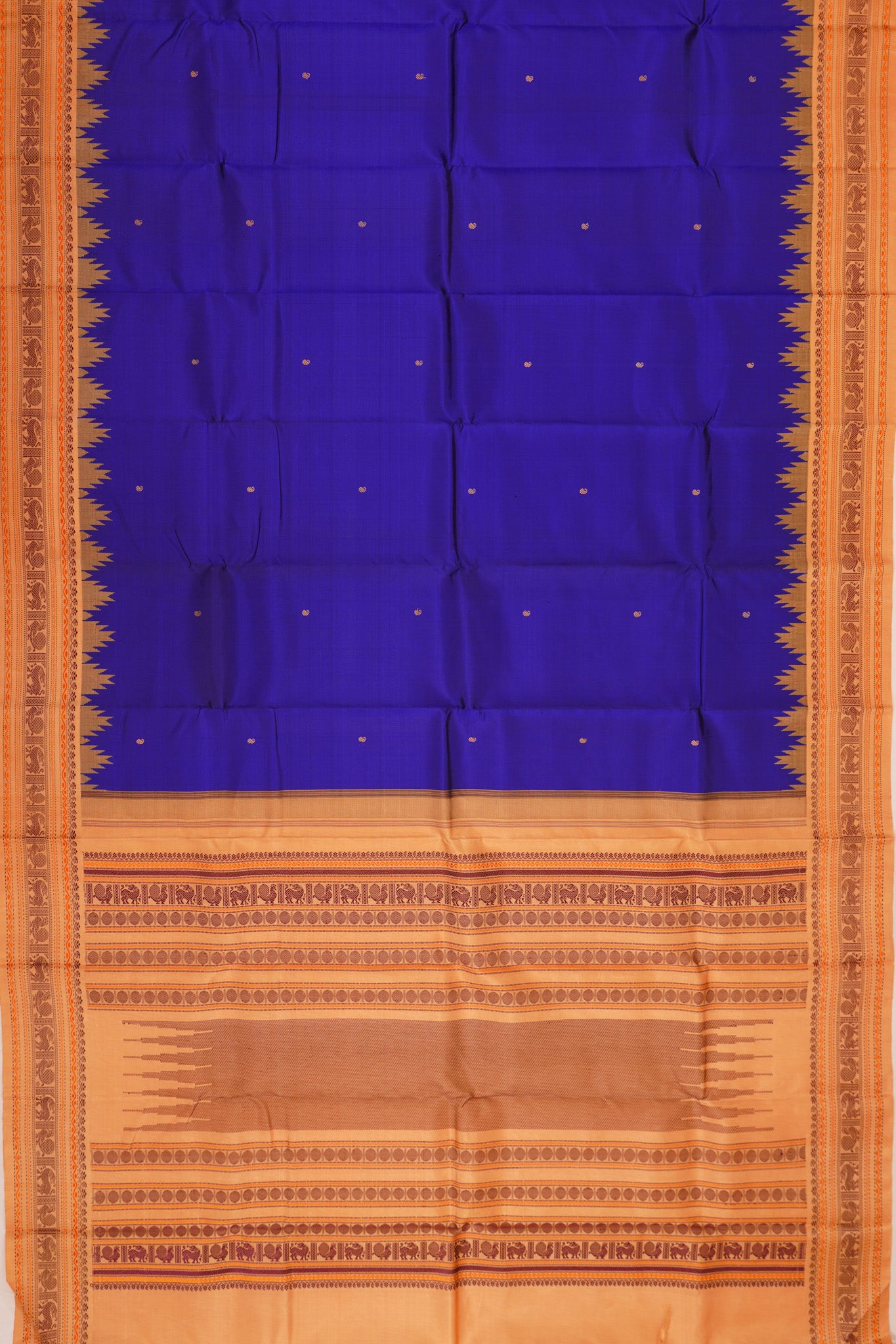 Zero Zari Kanchipuram Silk Butta Royal Blue Saree