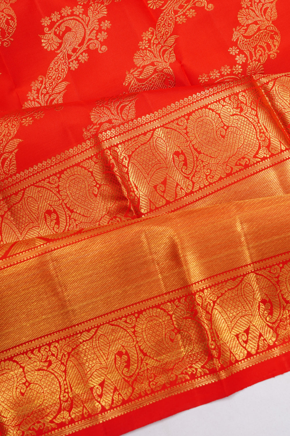 Kanchipuram Silk Jaal Red Saree