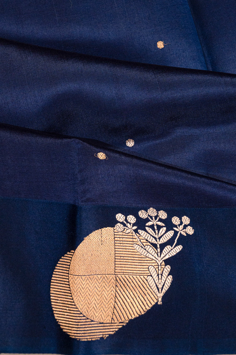 Banarasi Katan Silk Butta Dark Blue Saree