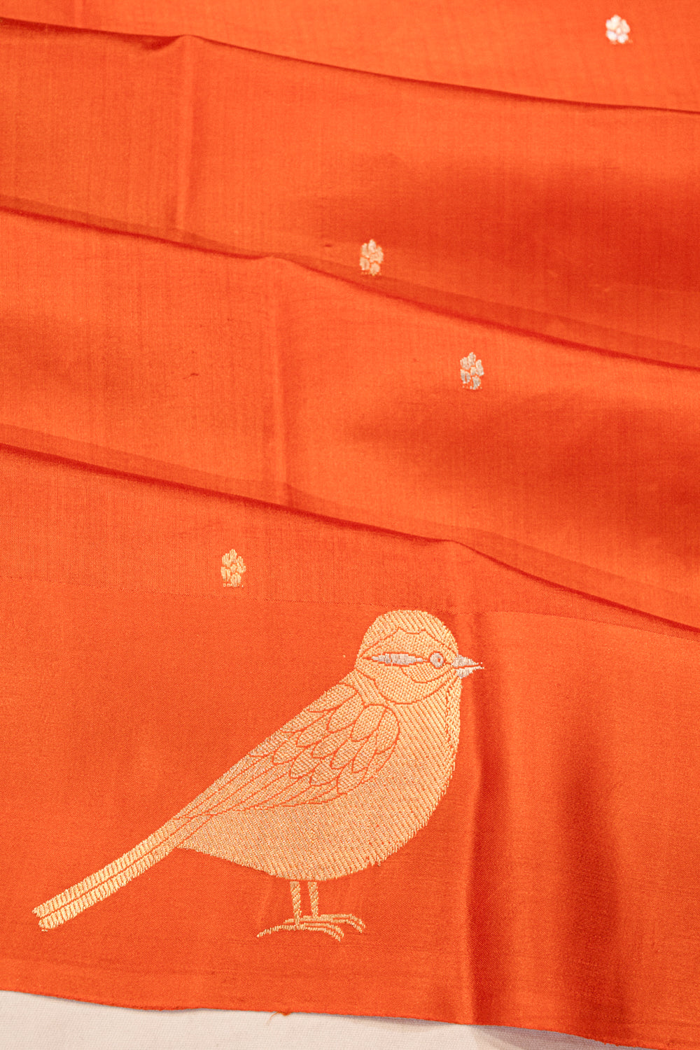 Banarasi Katan Silk Butta Orange Saree