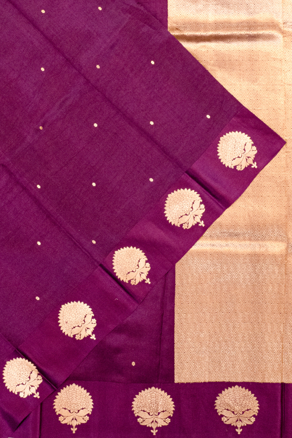Banarasi Katan Silk Butta Purple Saree