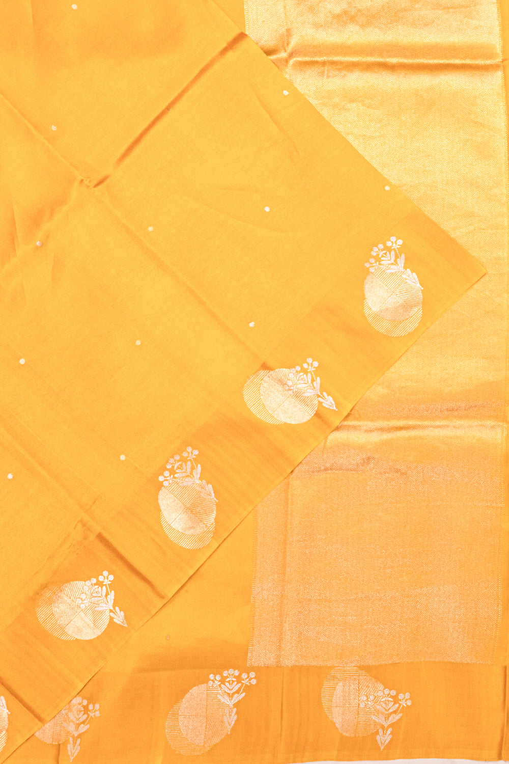 Banarasi Katan Silk Butta Yellow Saree