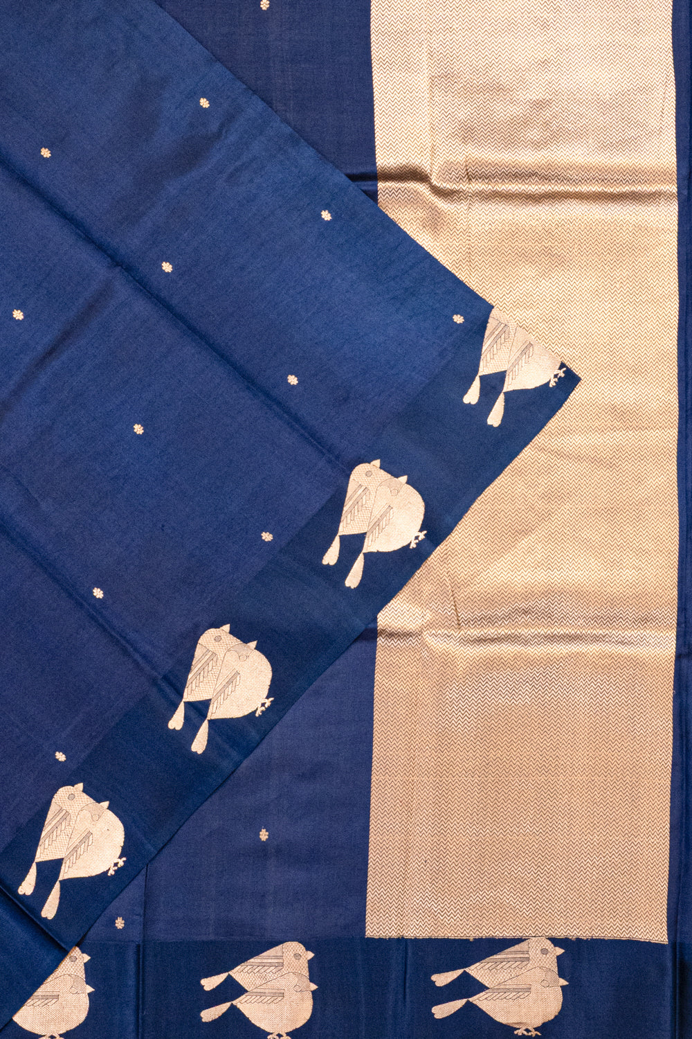 Banarasi Katan Silk Butta Royal Blue Saree