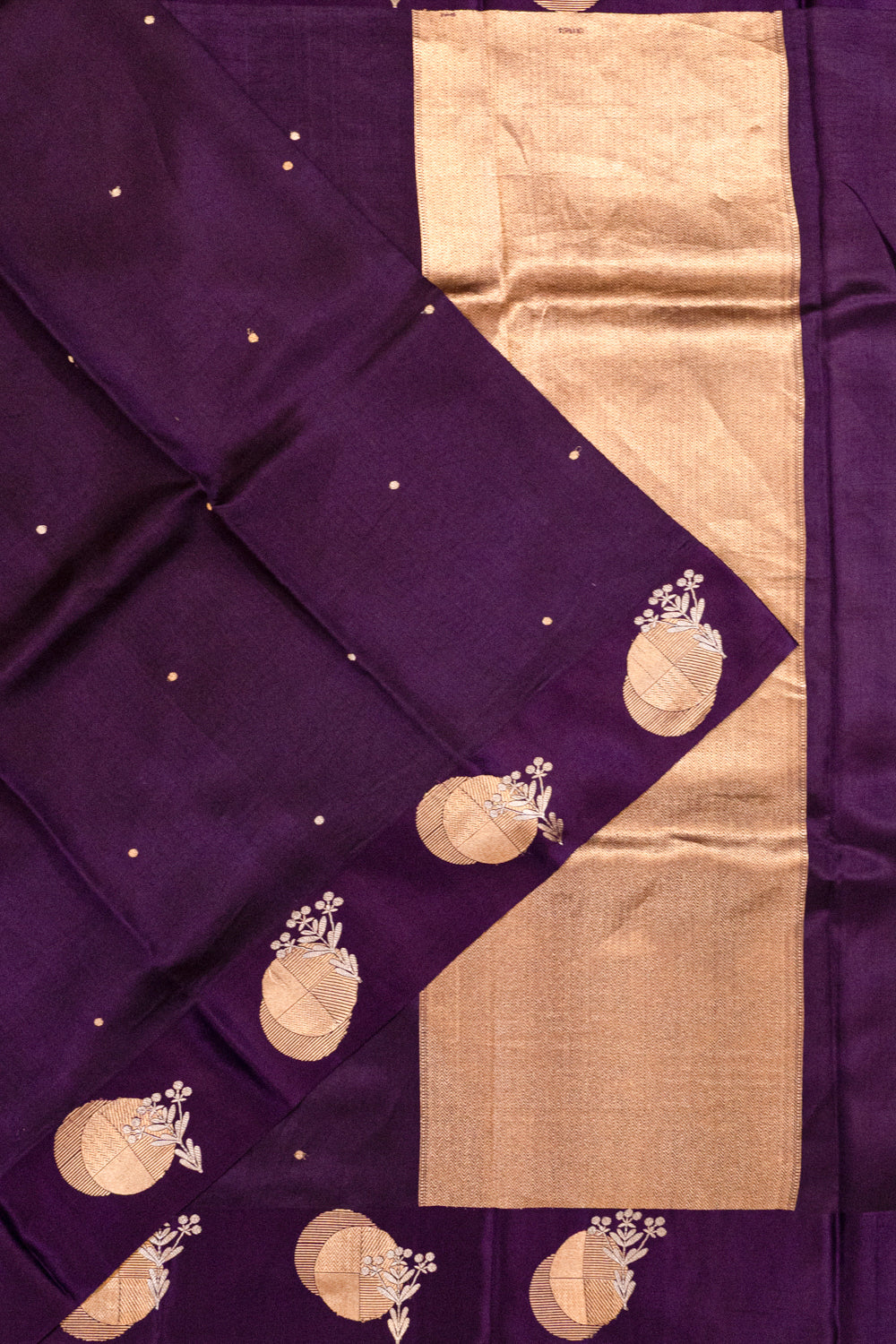 Banarasi Katan Silk Butta Violet Saree