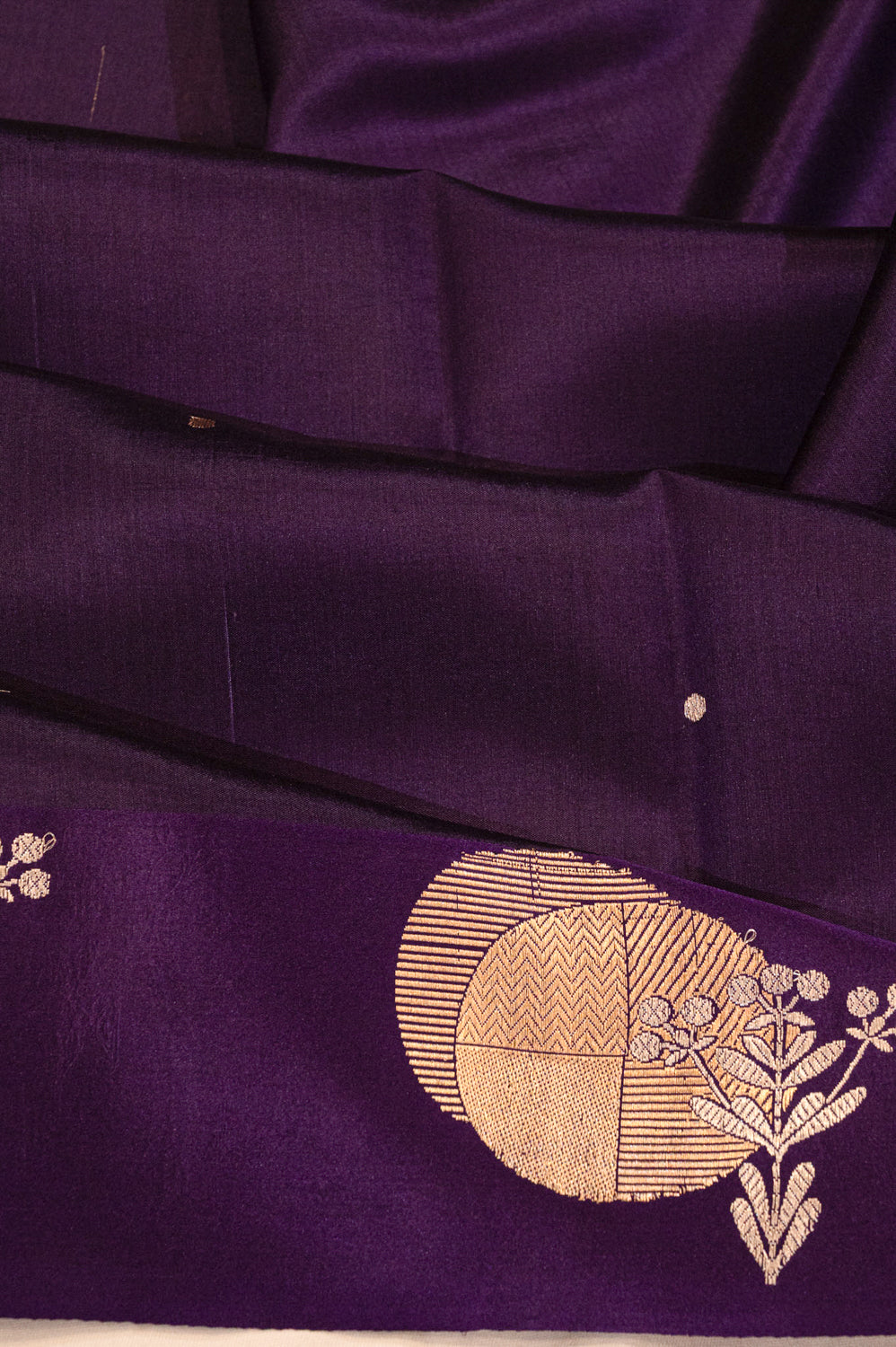 Banarasi Katan Silk Butta Violet Saree