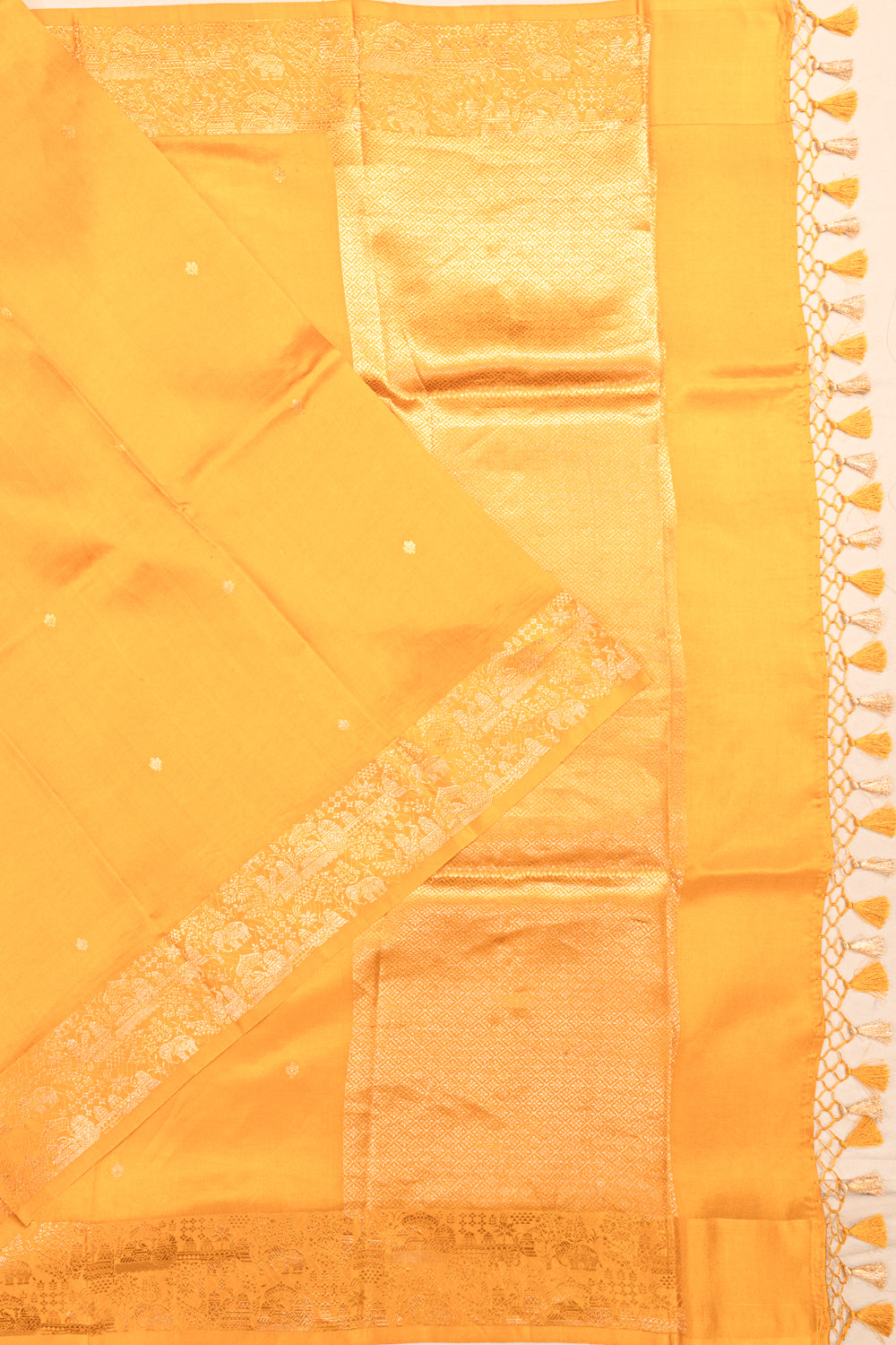 Banarasi Katan Silk Butta Yellow Saree