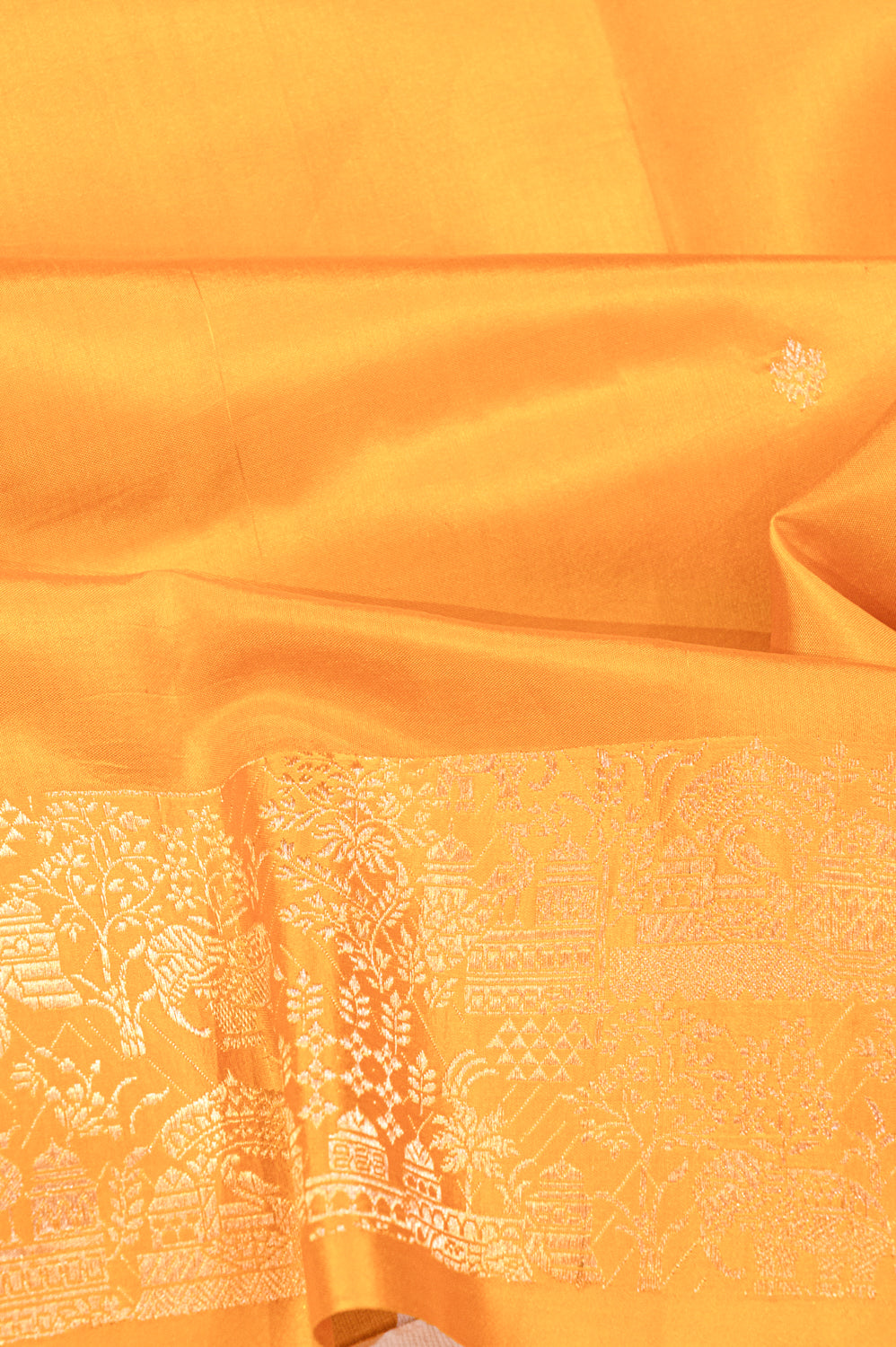 Banarasi Katan Silk Butta Yellow Saree
