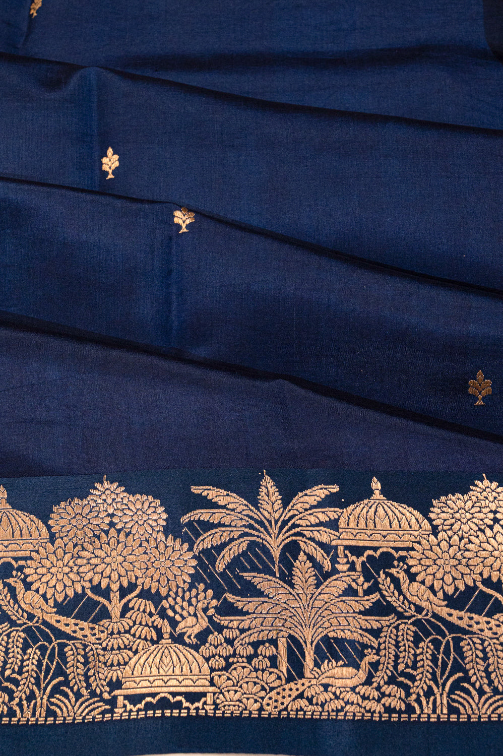 Banarasi Katan Silk Butta Dark Blue Saree