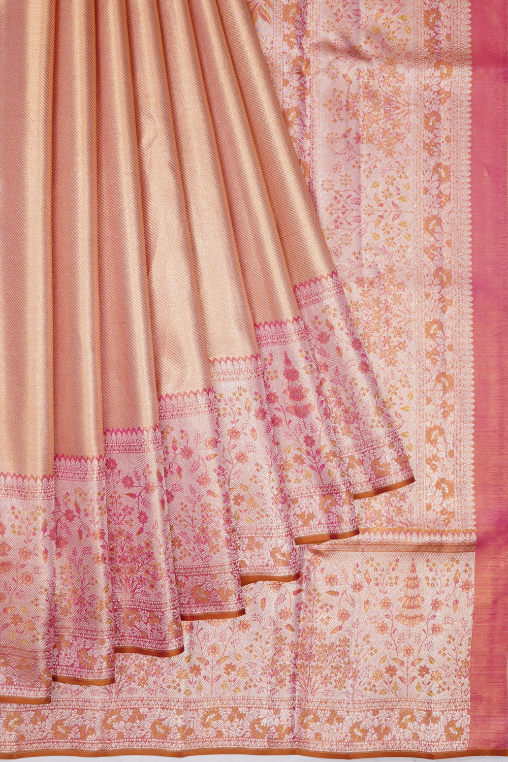Kanchipuram Silk Tissue Peach Saree