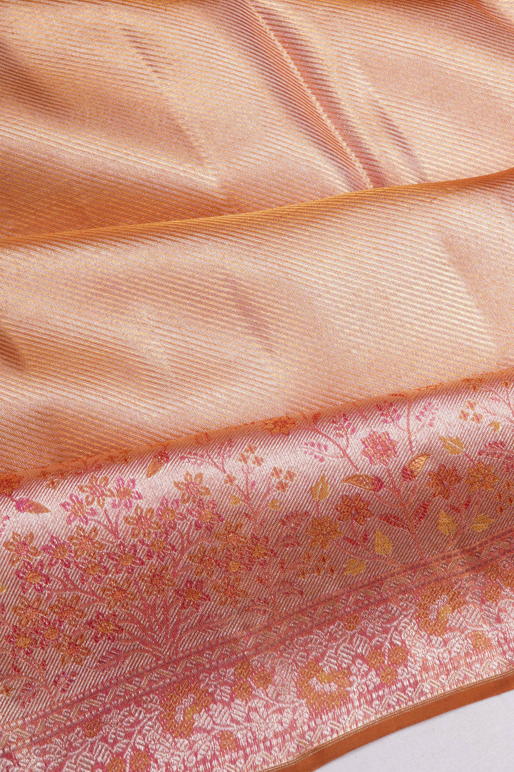 Kanchipuram Silk Tissue Peach Saree