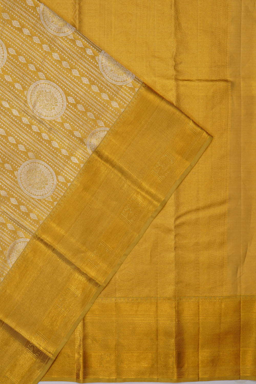 Taranga Kanchi Silk Tissue Brocade Gold Saree