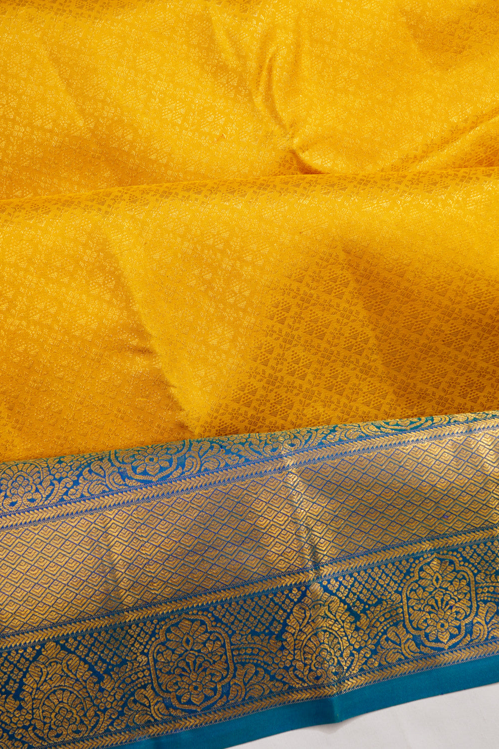 Taranga Kanchi Silk Brocade Yellow Saree