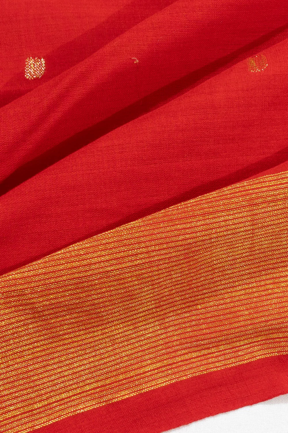 Paithani Cotton Butta Red Saree