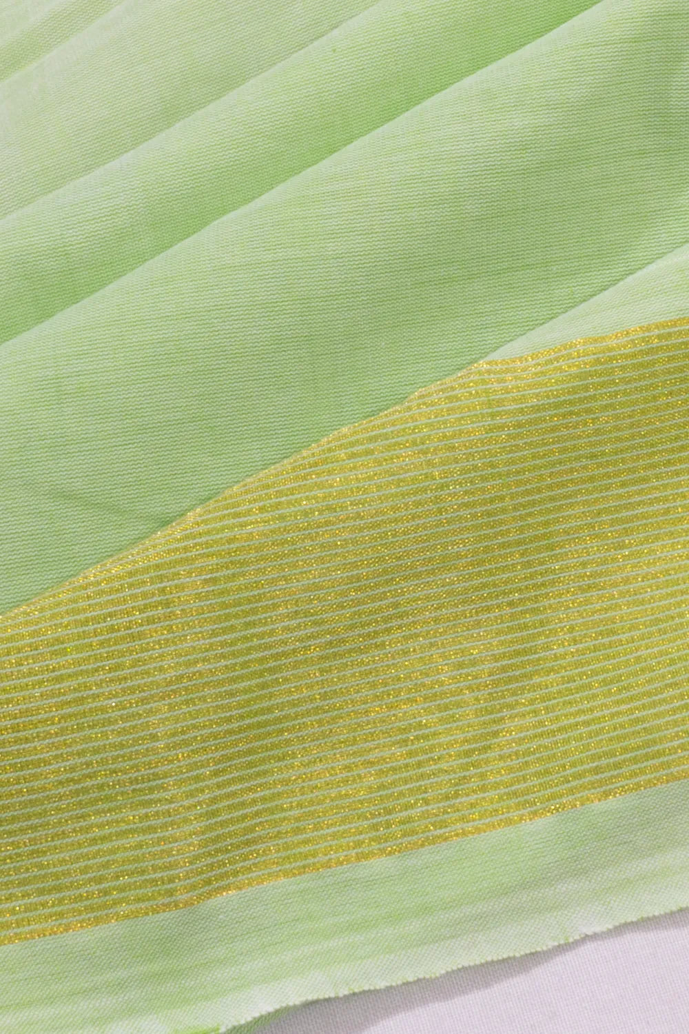 Paithani Cotton Butta Pastel Green Saree