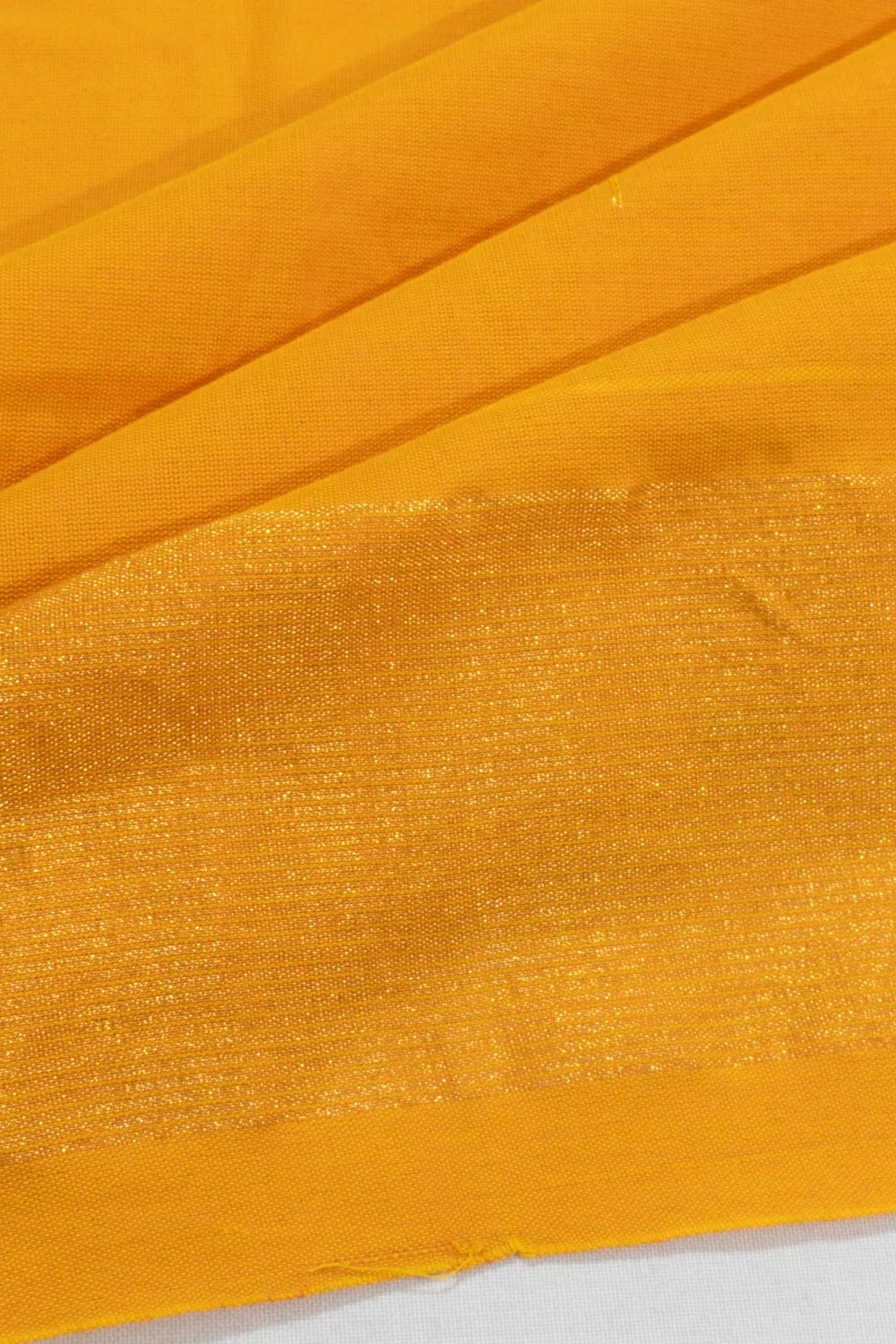 Paithani Cotton Butta Mustard Yellow Saree