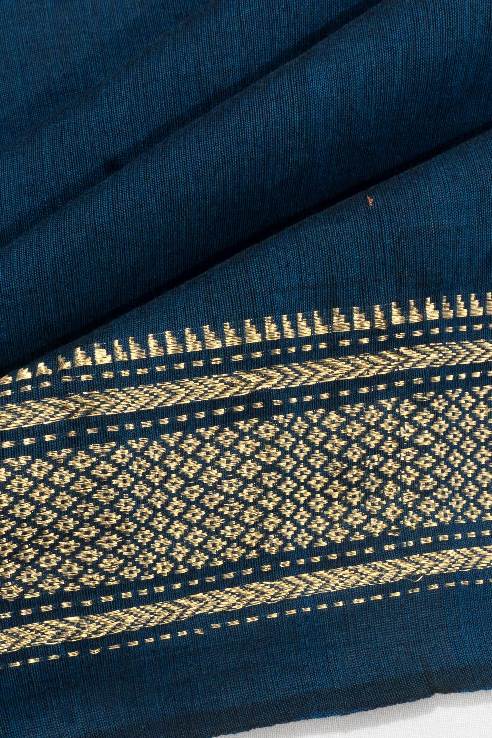 Paithani Cotton Butta Dark Blue Saree