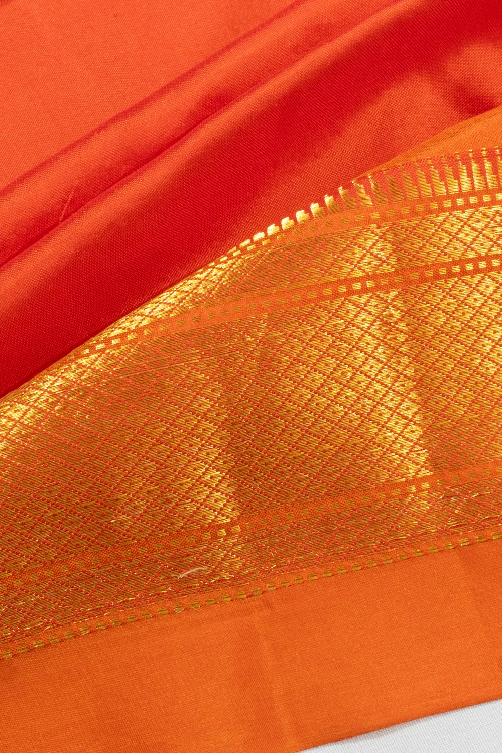 Paithani Silk Butta Orange Saree