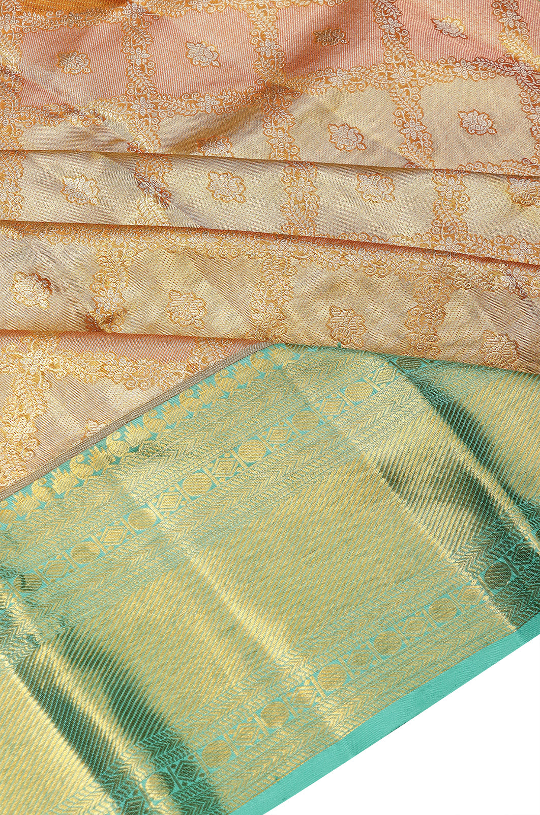 Taranga Kanchi Silk Tissue Jaal And Butta Multicolour Saree