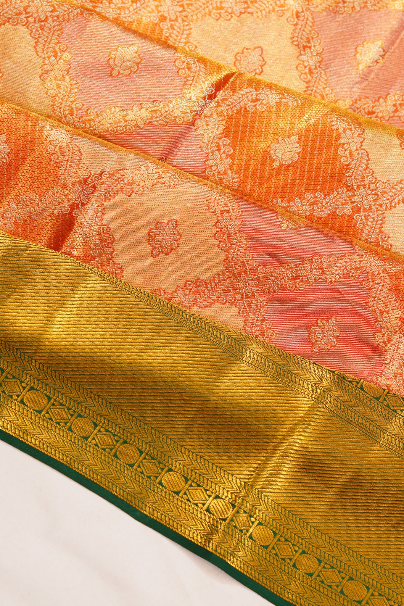 Taranga Kanchi Silk Tissue Brocade Multicolour Gold Saree