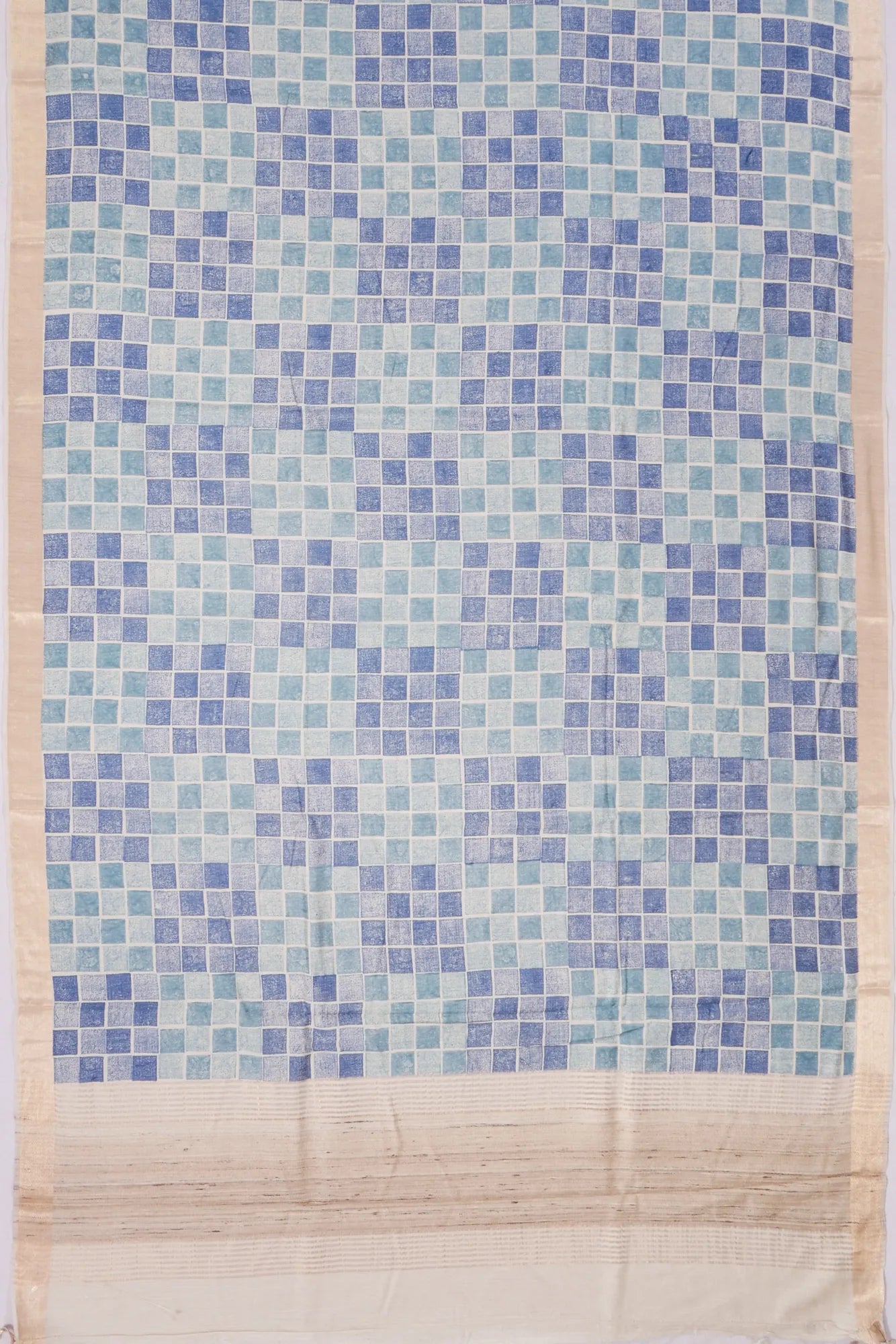 Kankatala Tussar Checks Multicolour Blue Saree g2