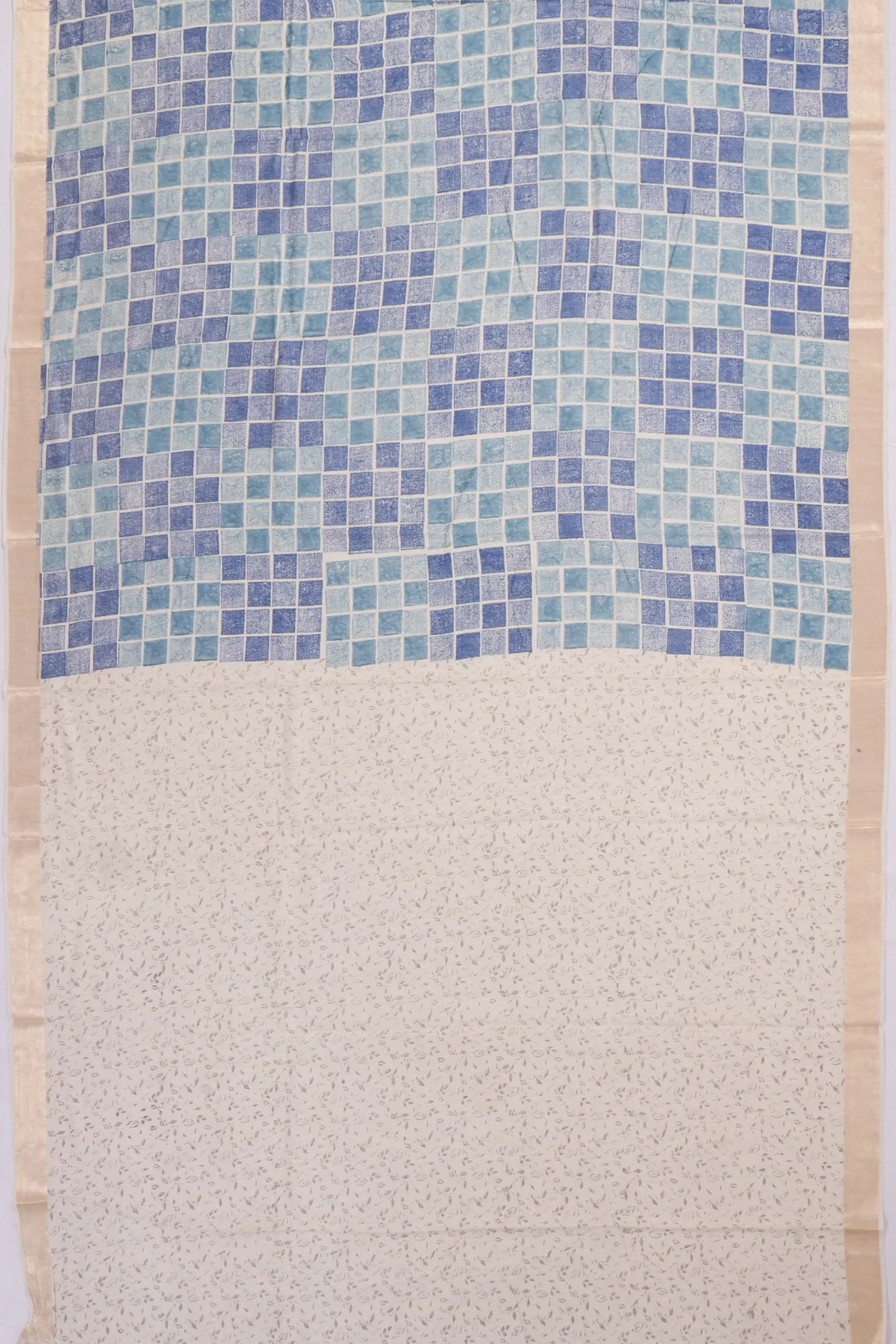 Kankatala Tussar Checks Multicolour Blue Saree g2