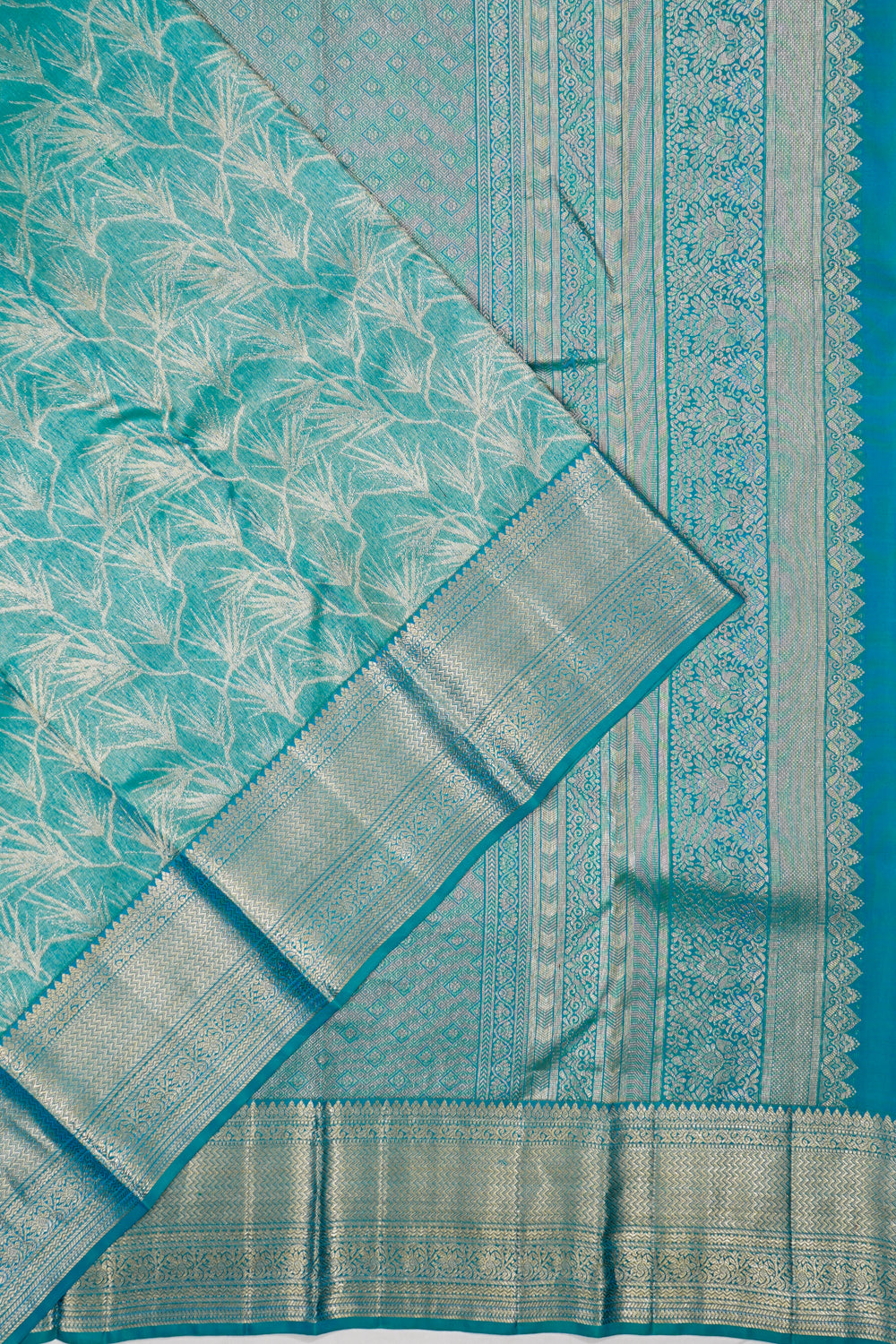 Taranga Kanchi Silk Tissue Brocade Sky Blue Saree