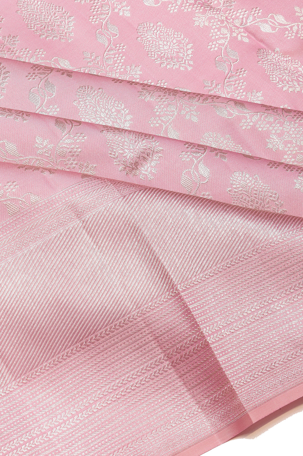 Taranga Kanchi Silk Jaal And Butta Pink Saree