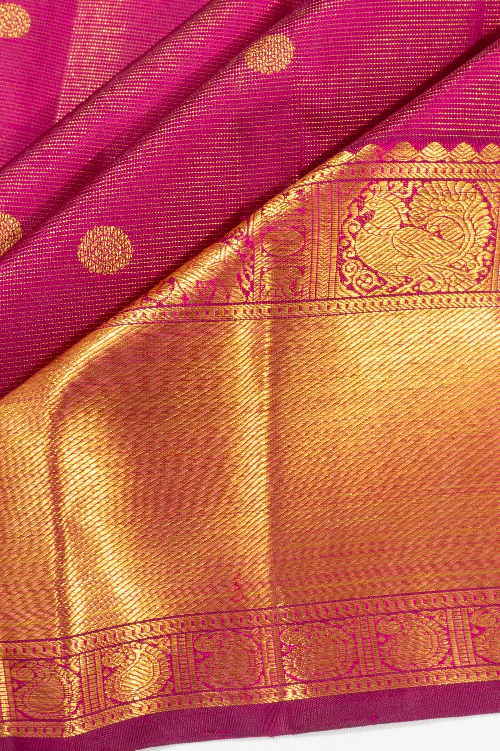 Kanchipuram Silk Oosi Line And Butta Purple Saree